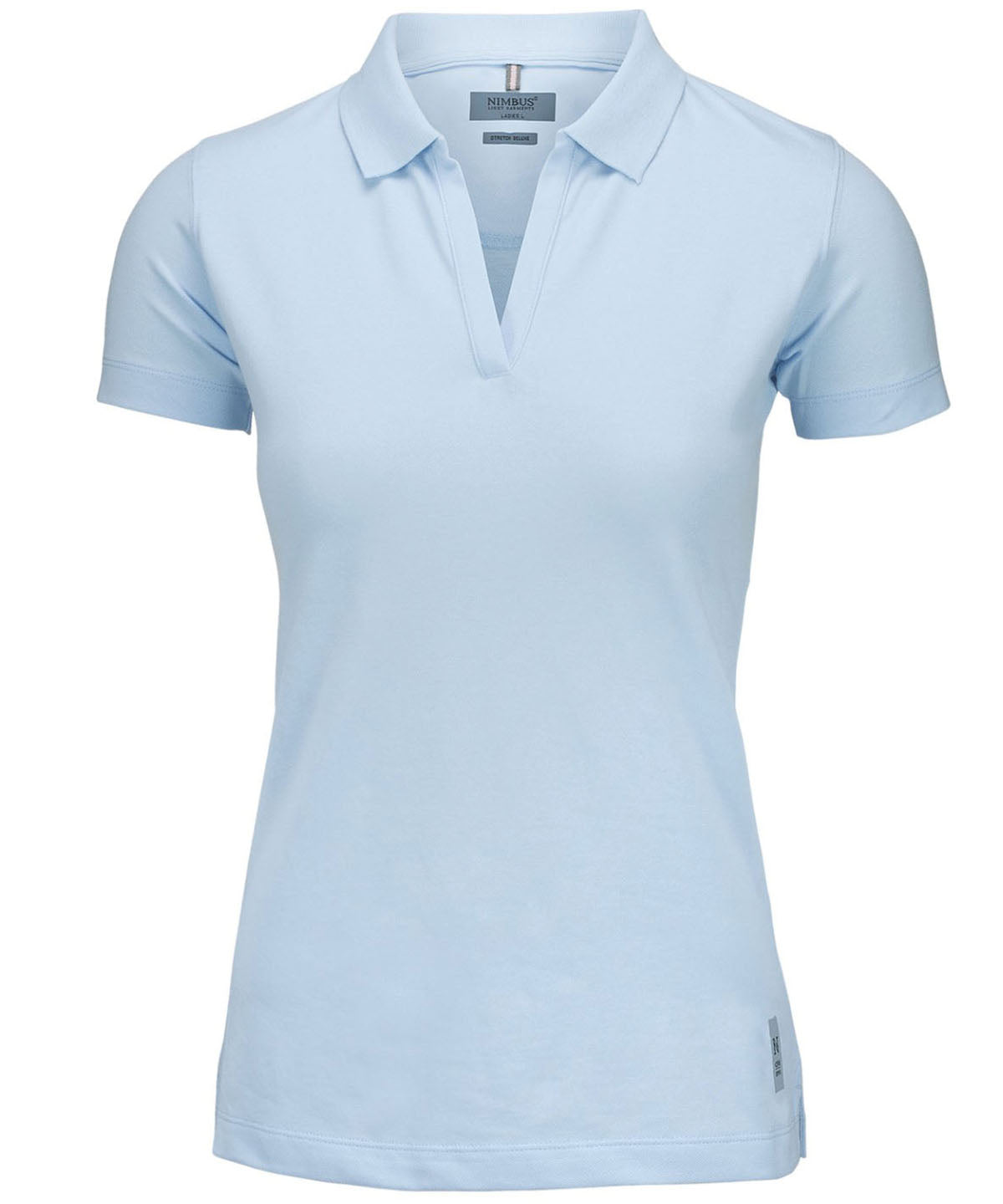 Womens Harvard v-neck  stretch deluxe polo | sky blue
