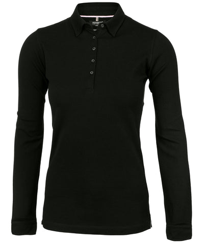 Womens Carlington  deluxe long sleeve polo | black