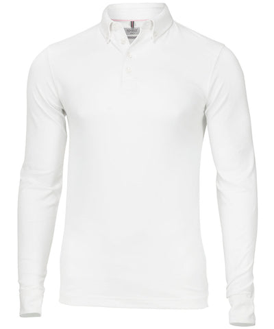 Carlington  deluxe long sleeve polo | white
