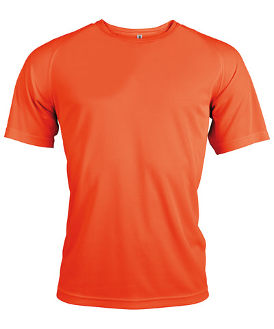 Mens short-sleeved sports T-shirt | fluorescent orange