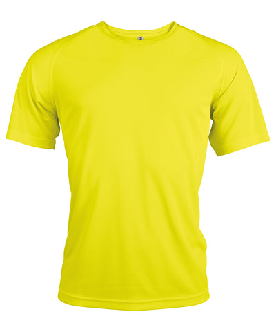 Mens short-sleeved sports T-shirt | fluorescent yellow
