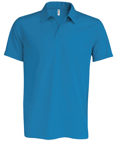 Mens short-sleeved polo shirt | aqua blue