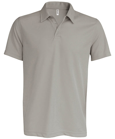 Mens short-sleeved polo shirt | fine grey