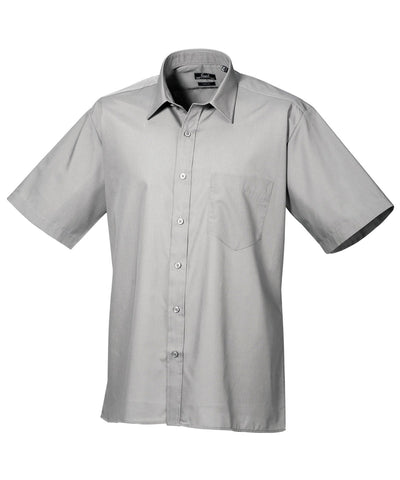 Short sleeve poplin shirt | Silver*