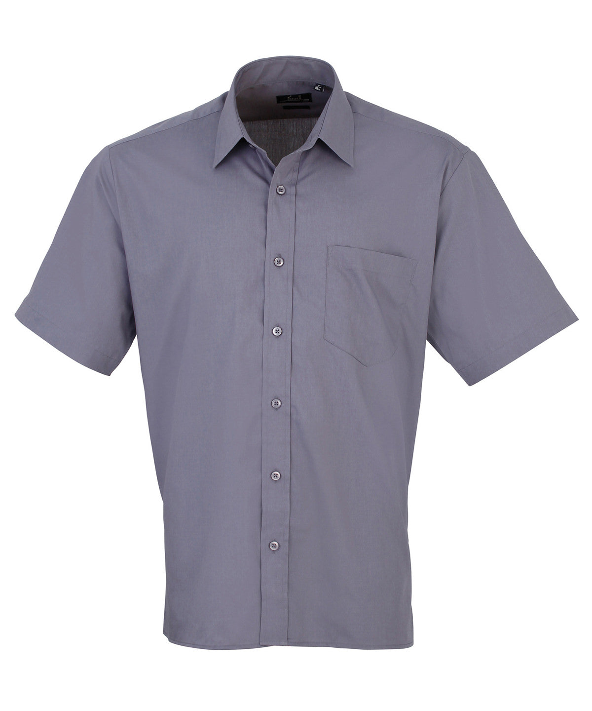 Short sleeve poplin shirt | Steel*