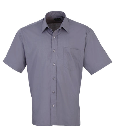 Short sleeve poplin shirt | Steel*