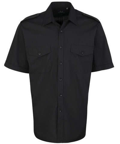 Short sleeve pilot shirt | Black