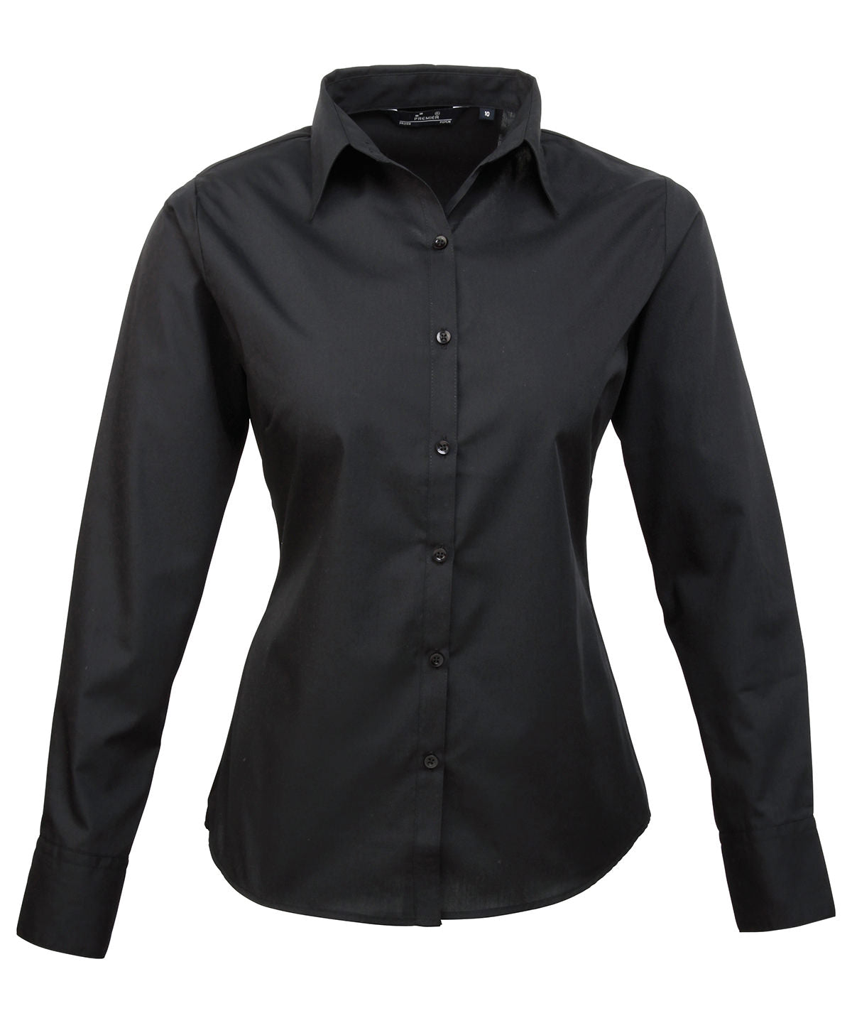 Womens poplin long sleeve blouse | black