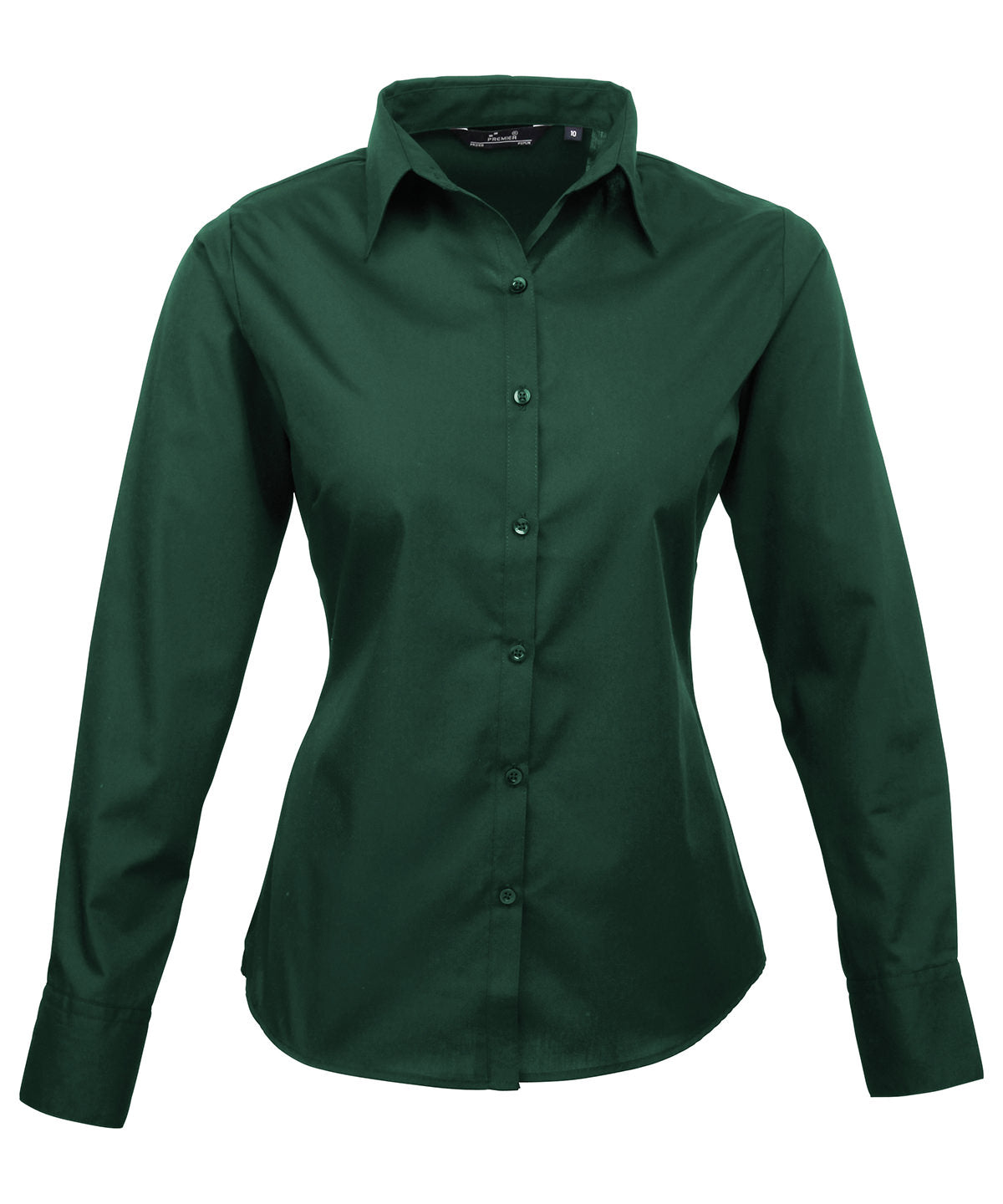 Womens poplin long sleeve blouse | bottle