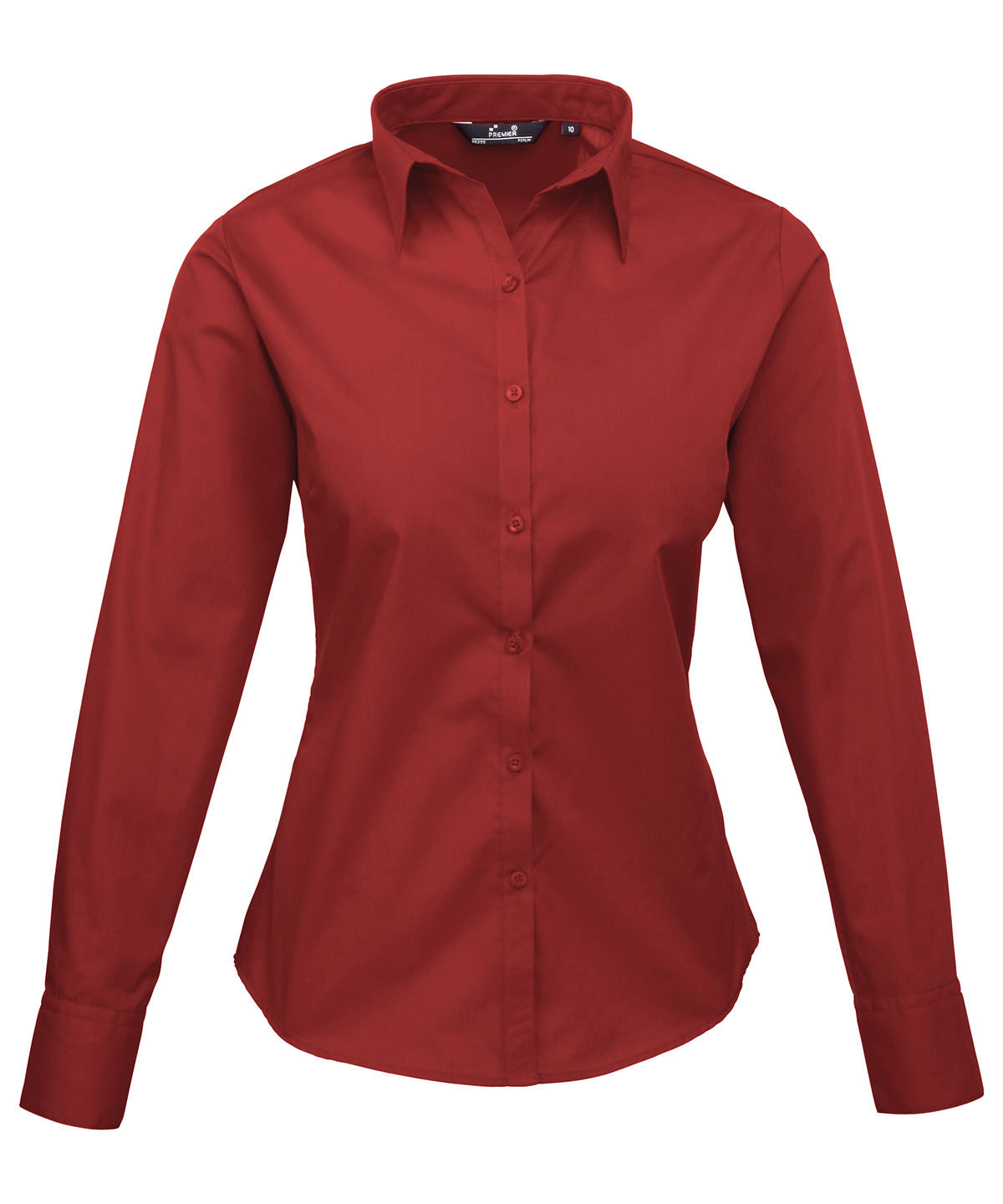 Womens poplin long sleeve blouse | burgundy