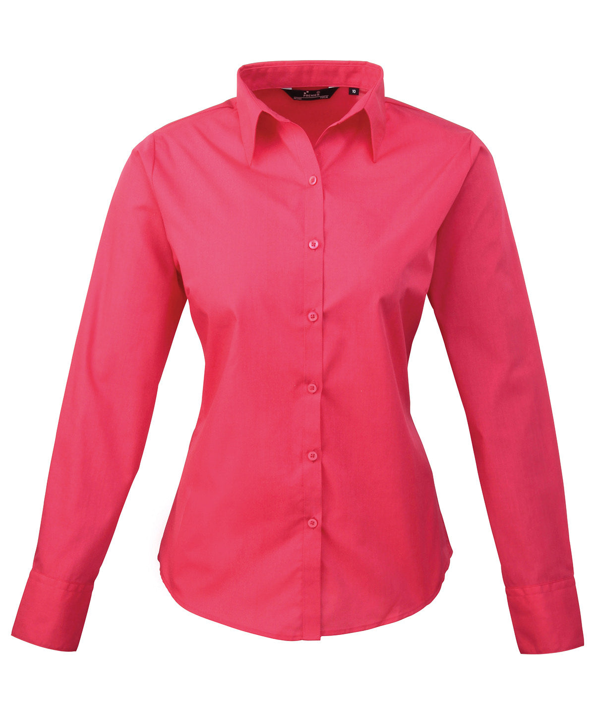Womens poplin long sleeve blouse | hot pink