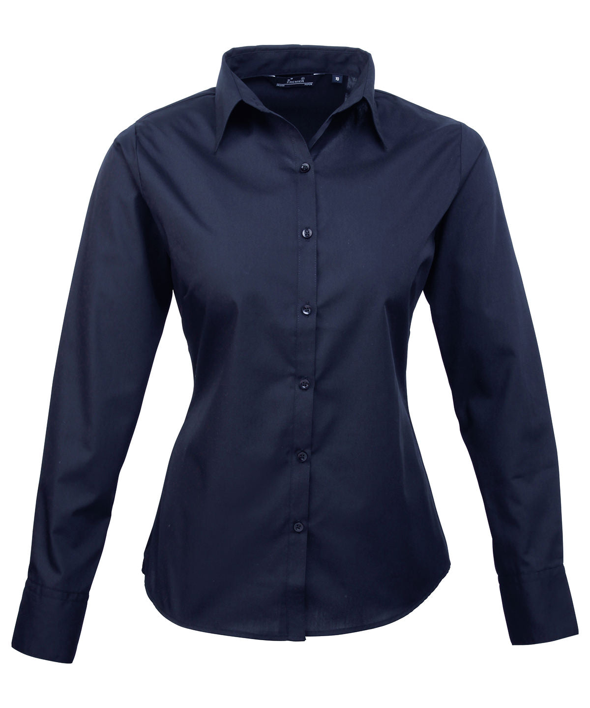 Womens poplin long sleeve blouse | navy