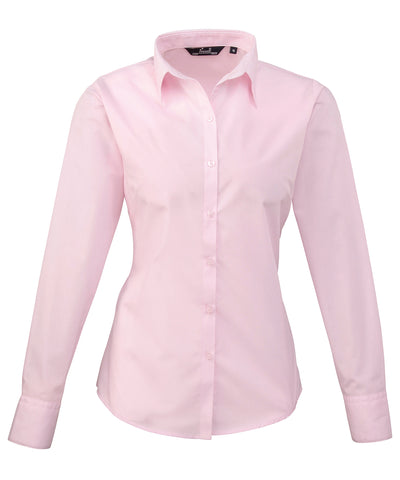 Womens poplin long sleeve blouse | pink