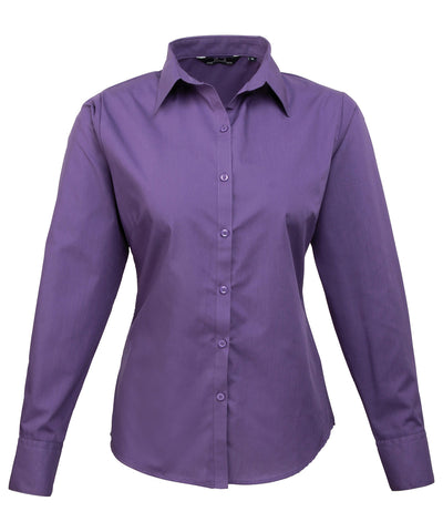 Womens poplin long sleeve blouse | purple