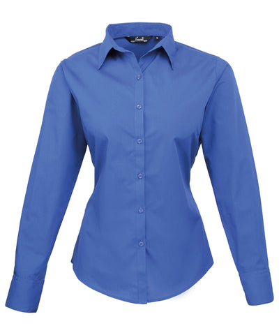 Womens poplin long sleeve blouse | royal