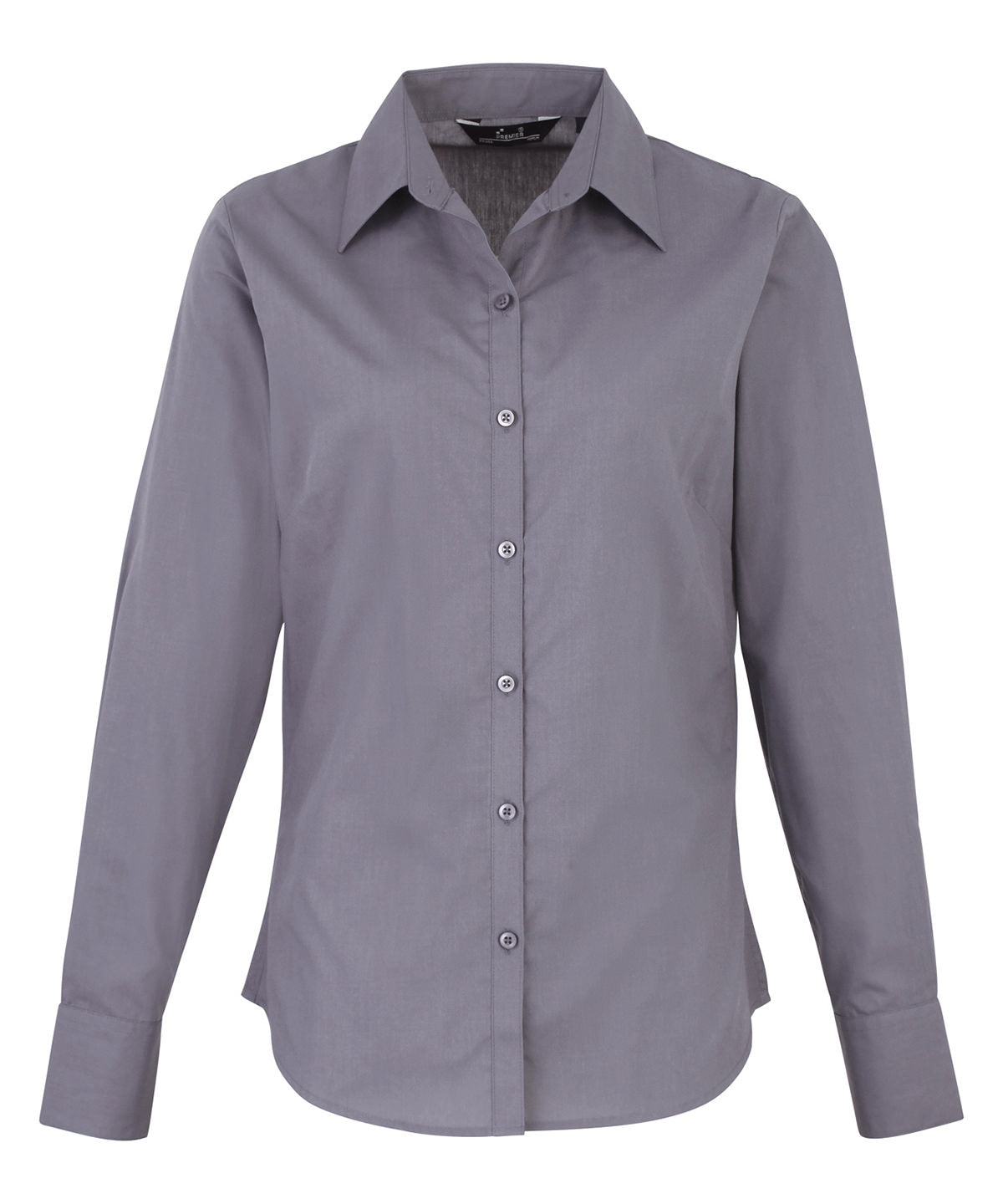 Womens poplin long sleeve blouse | steel