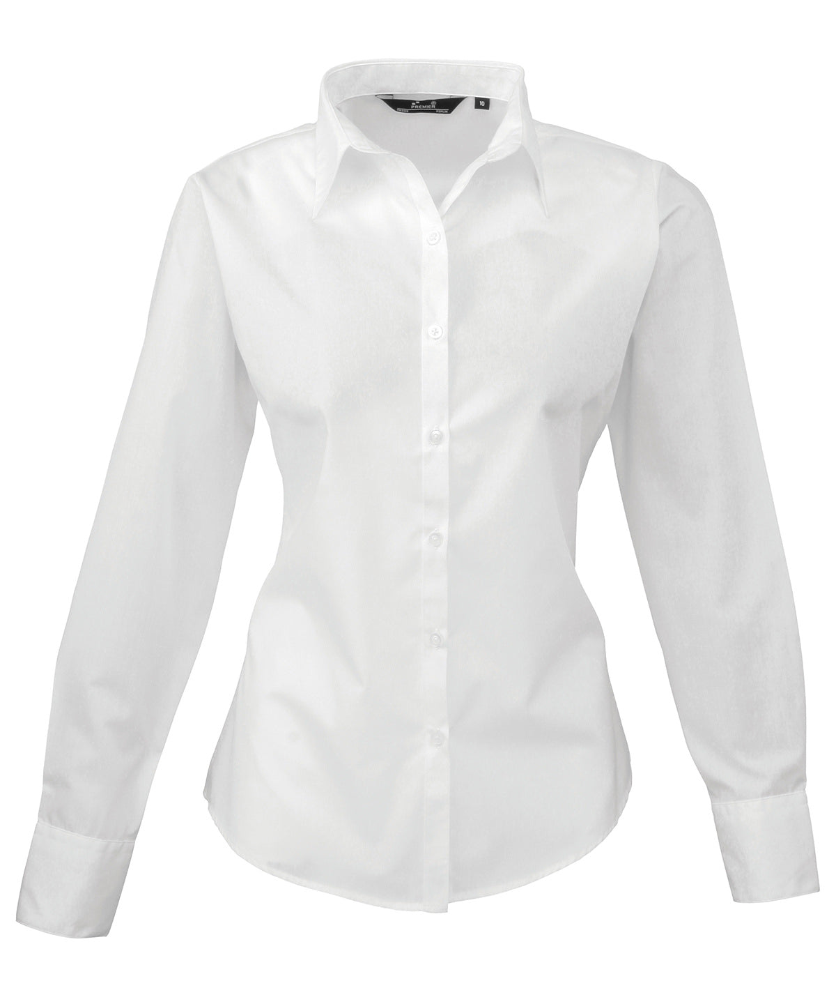 Womens poplin long sleeve blouse | white