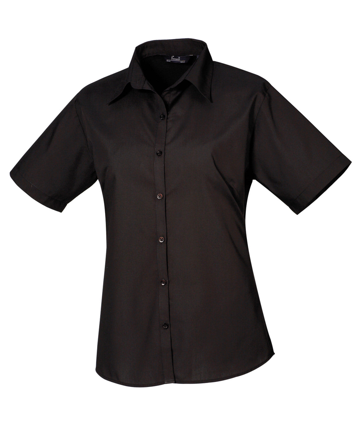 Womens short sleeve poplin blouse | black
