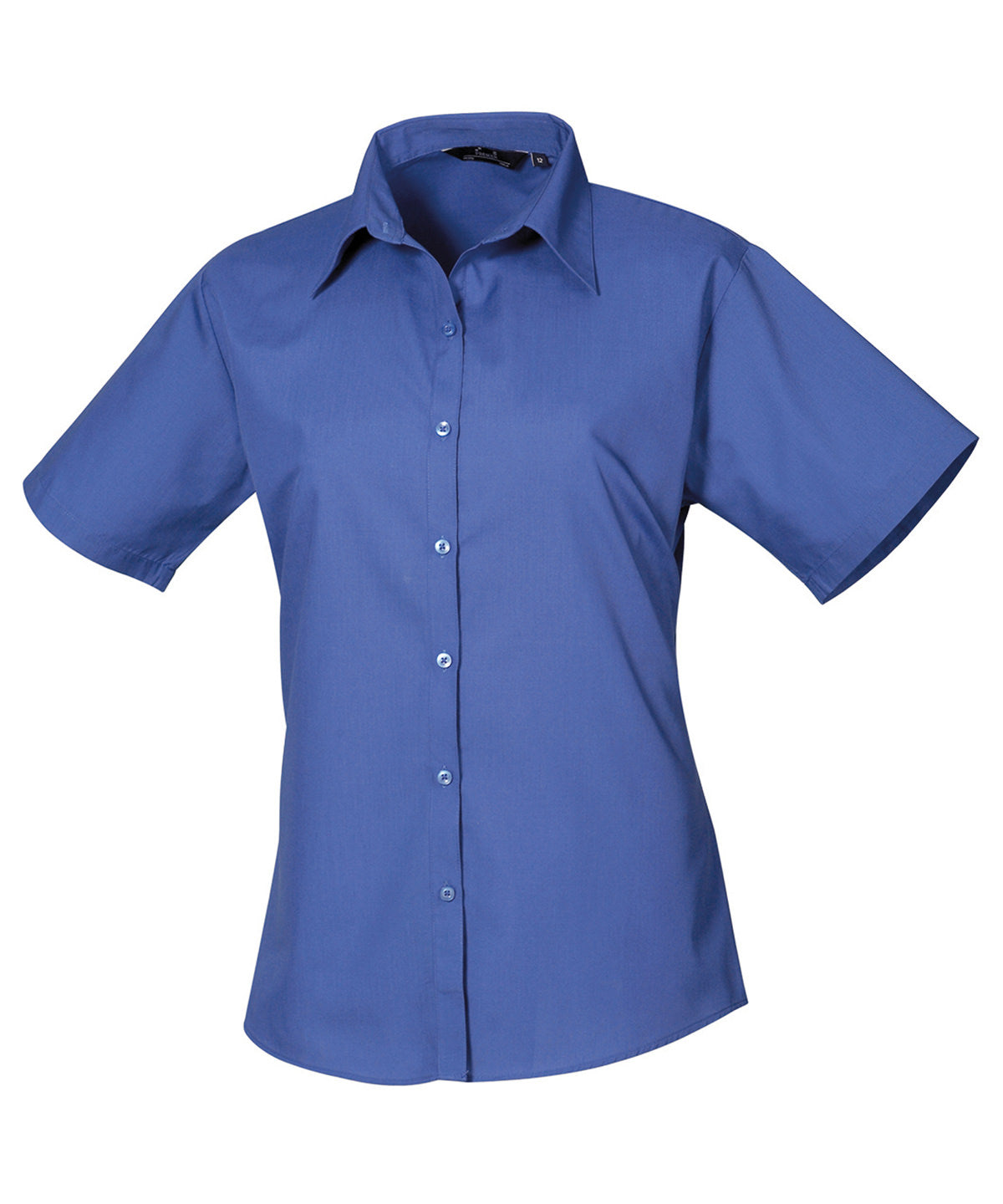 Womens short sleeve poplin blouse | royal