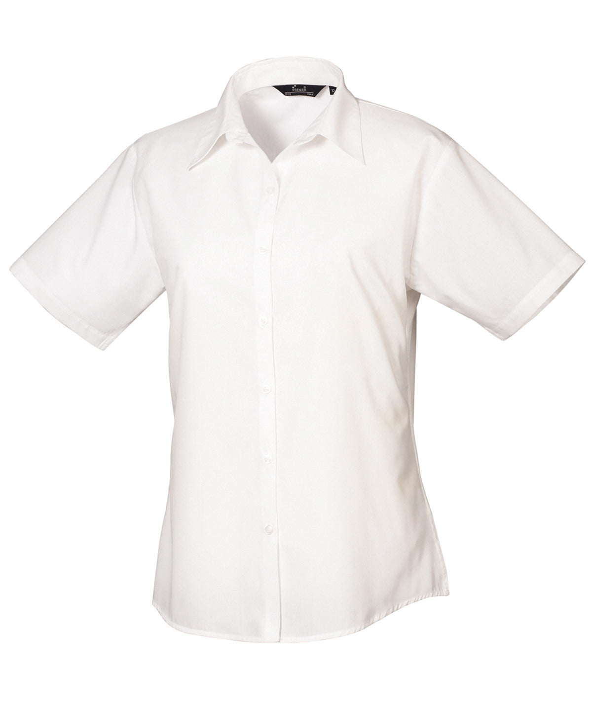 Womens short sleeve poplin blouse | white