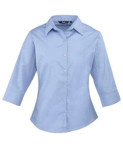 Womens  sleeve poplin blouse | mid blue