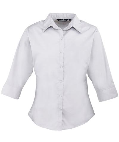 Womens  sleeve poplin blouse | silver