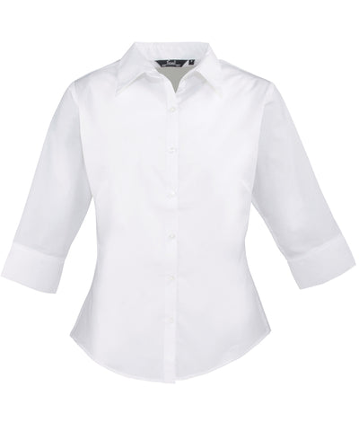 Womens  sleeve poplin blouse | white