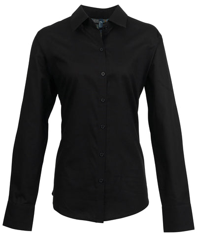 Womens signature Oxford long sleeve shirt | black