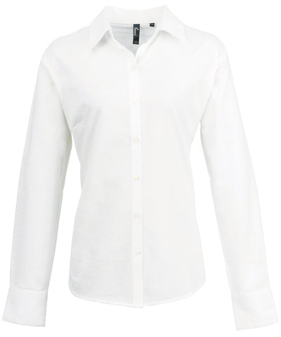 Womens signature Oxford long sleeve shirt | white