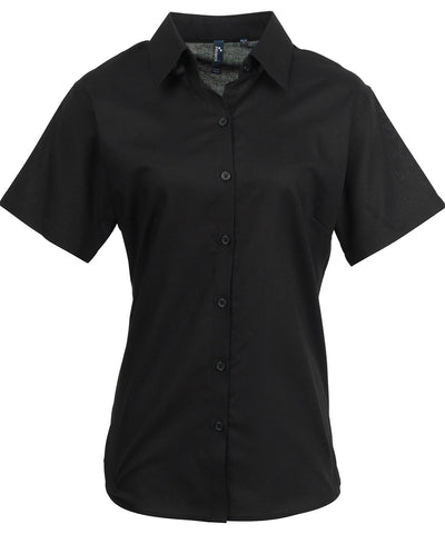 Womens signature Oxford short sleeve shirt | black