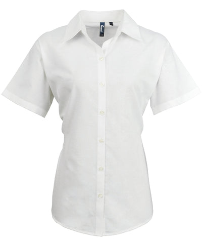 Womens signature Oxford short sleeve shirt | white