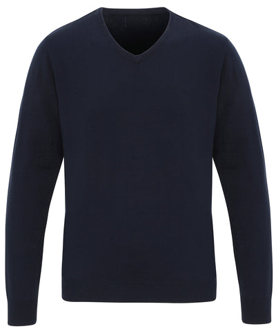 Essential acrylic v-neck sweater | navy