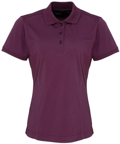 Womens Coolchecker® piqu polo | aubergine