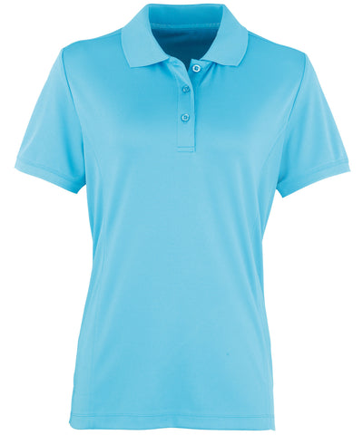 Womens Coolchecker® piqu polo | turquoise