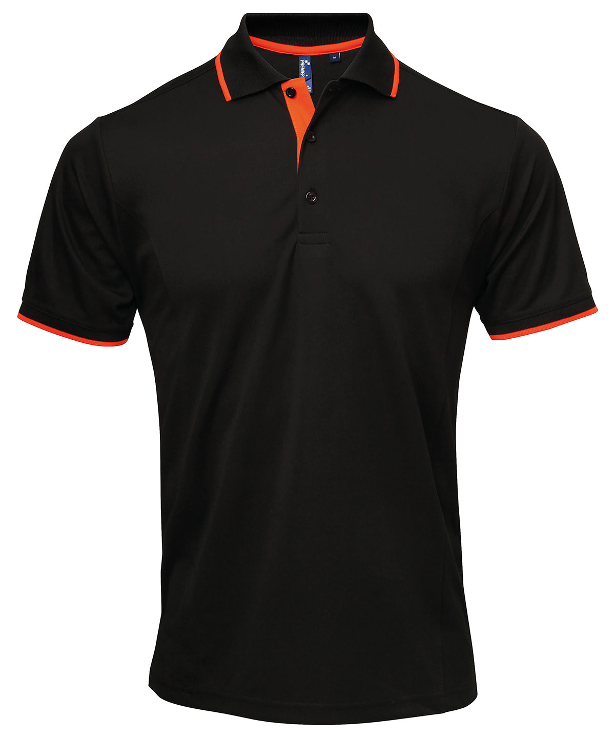 Contrast Coolchecker® polo | black/orange