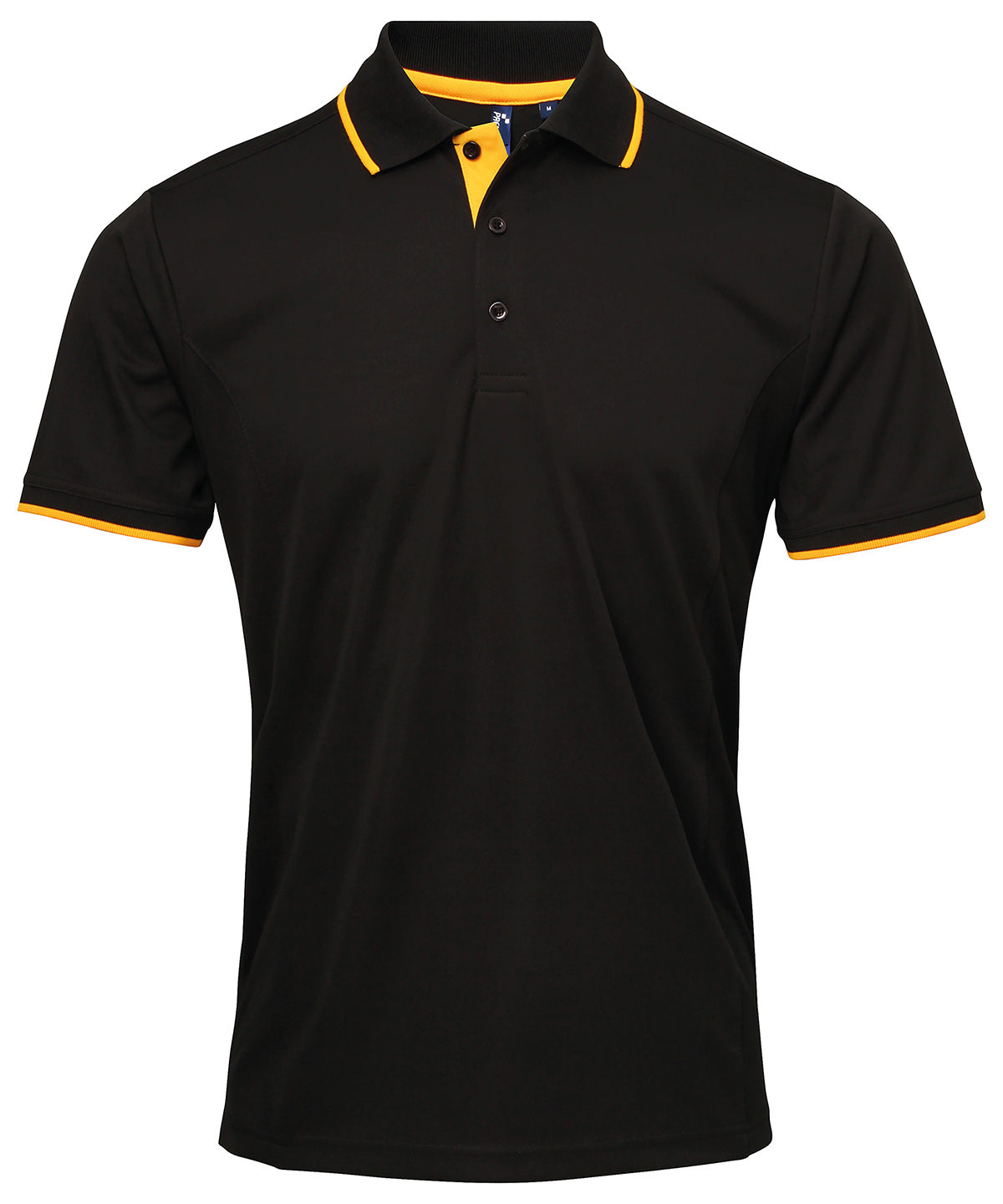 Contrast Coolchecker® polo | black/sunflower