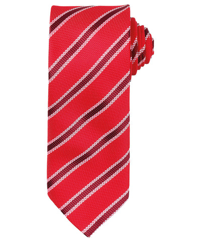 Waffle stripe tie | red/burgundy