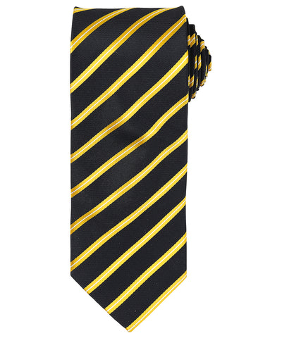 Sports stripe tie | black/gold