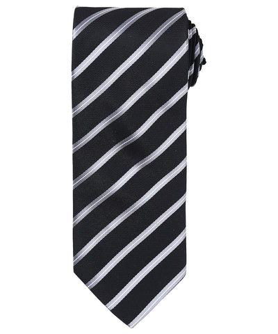 Sports stripe tie | black/silver