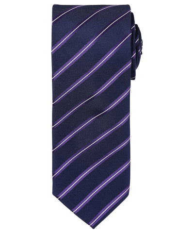 Sports stripe tie | navy/purple