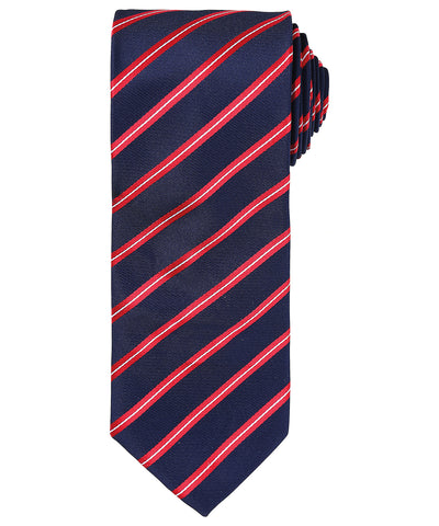 Sports stripe tie | navy/red