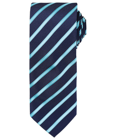 Sports stripe tie | navy/turquoise