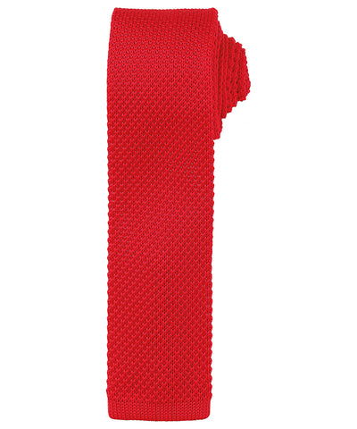 Slim knitted tie | red