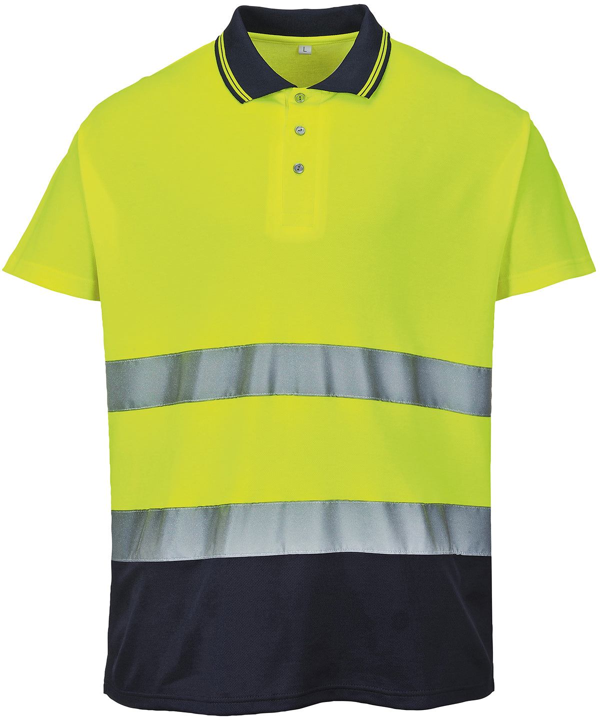 Two-tone cotton Comfort polo (S174) | yellow/navy