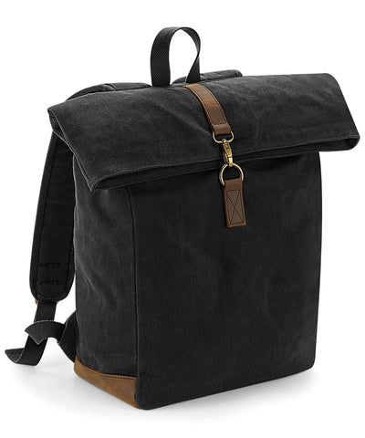 Heritage waxed canvas backpack | black
