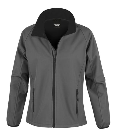 Womens Core printable softshell jacket | charcoal/black