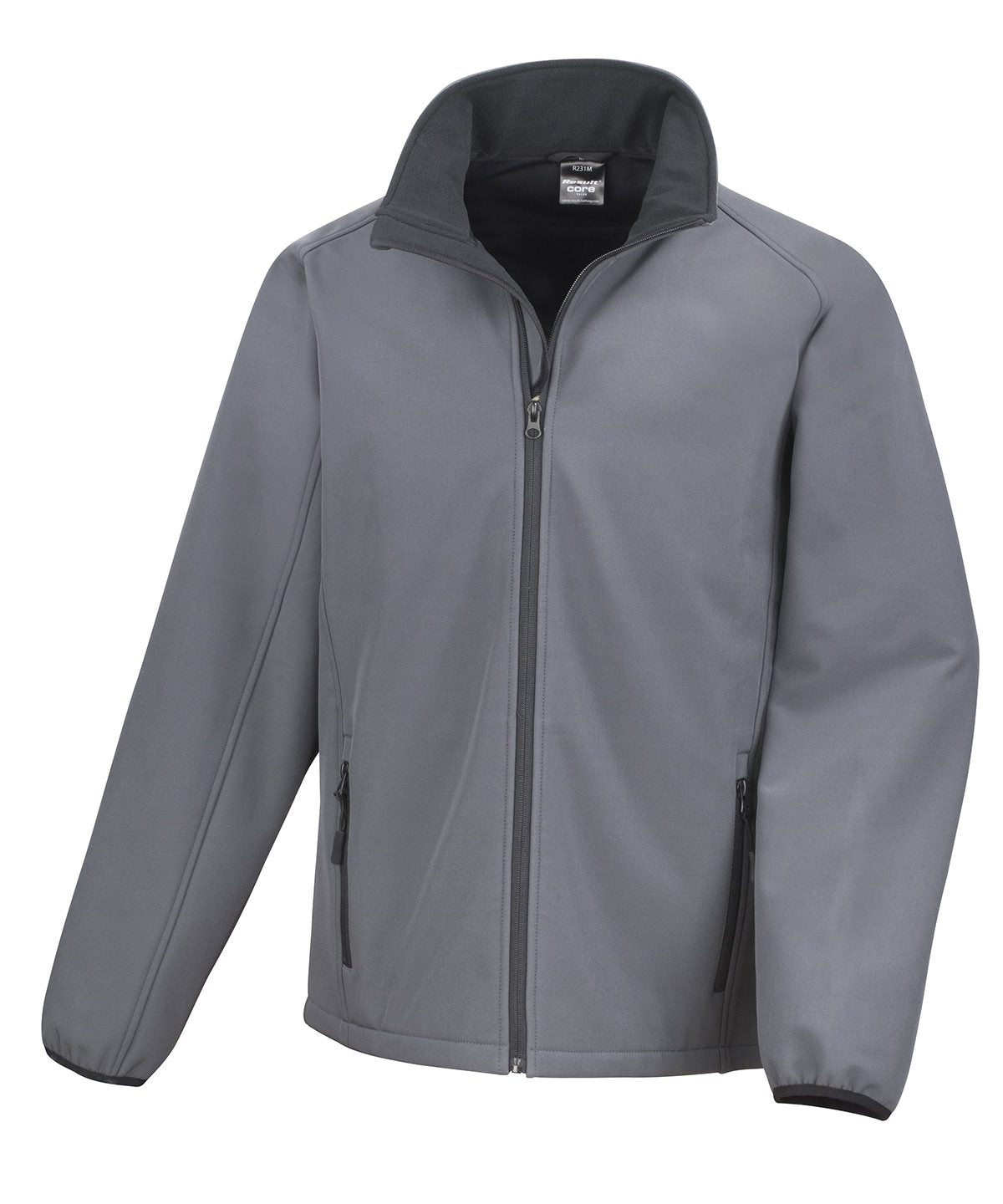 Core printable softshell jacket | charcoal/black