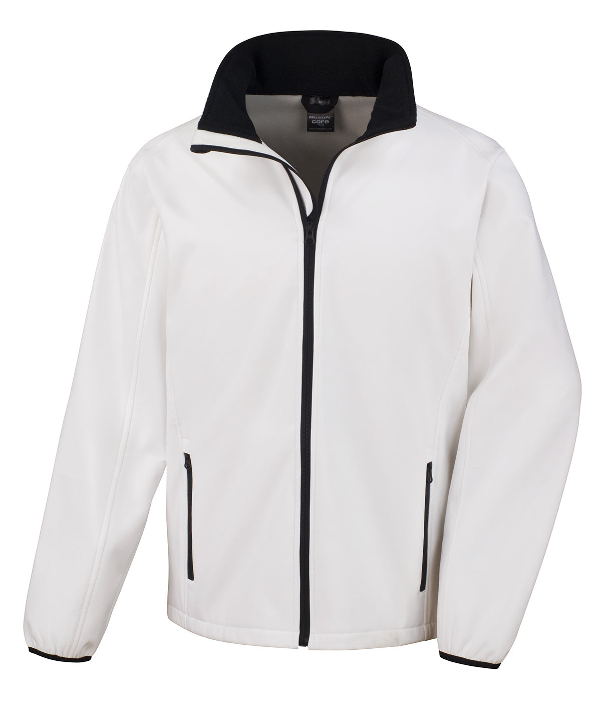 Core printable softshell jacket | white/black