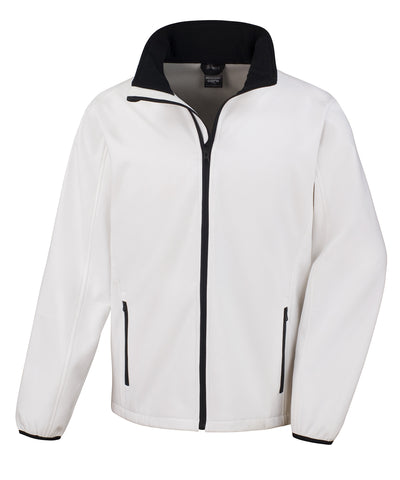 Core printable softshell jacket | white/black