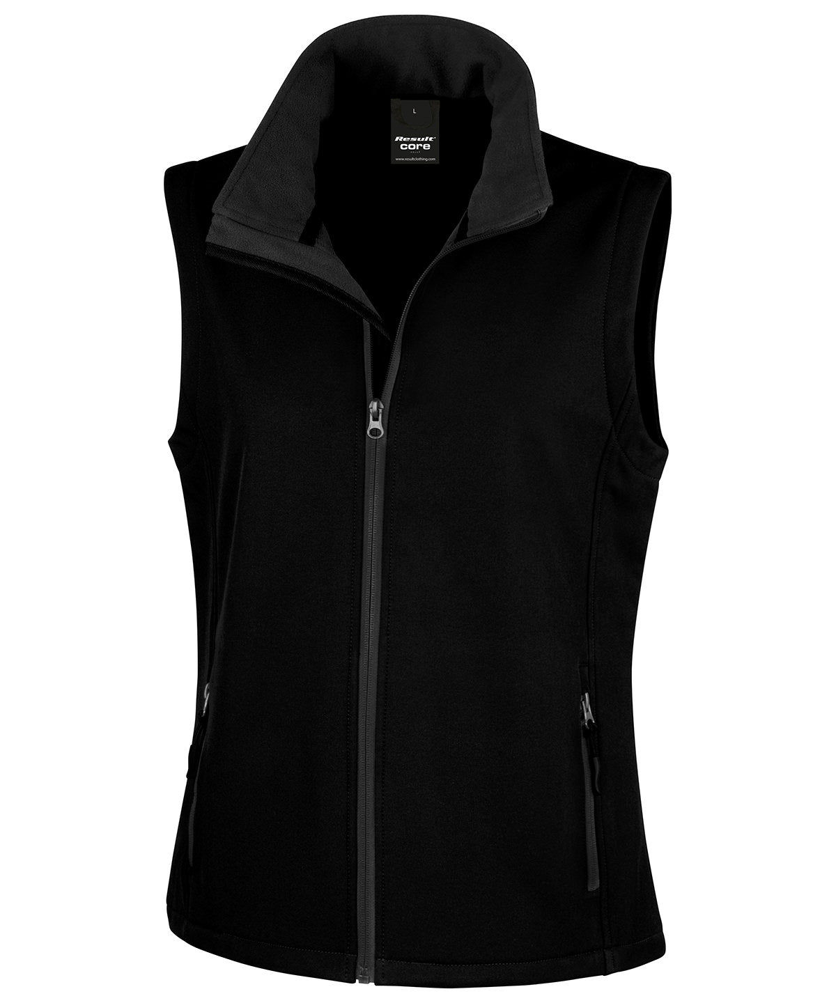 Womens printable softshell bodywarmer | black/black